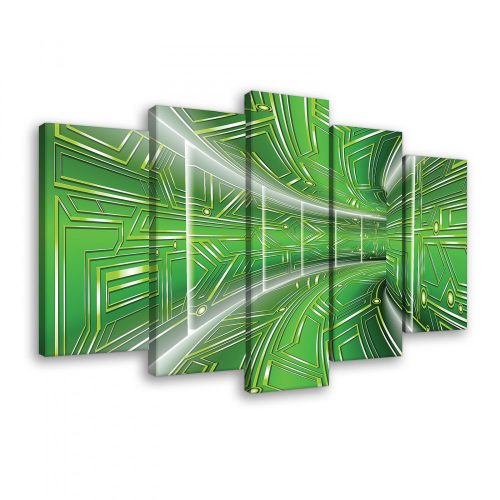 Vászonkép 5 darabos, Zöld alagút 100x60 cm méretben