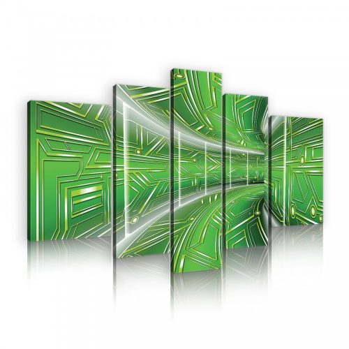 Vászonkép, 5 darabos, Zöld alagút 170x100 cm méretben