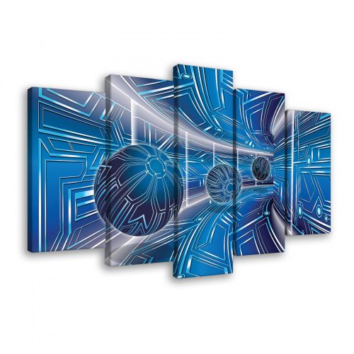 Vászonkép 5 darabos, Kék alagút golyőval100x60 cm méretben