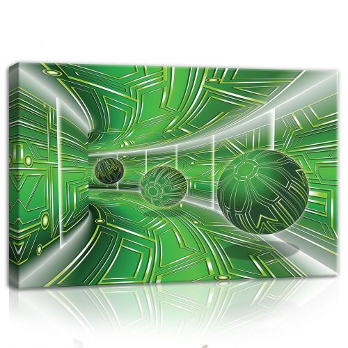 Zöld alagút golyókkal, vászonkép, 60x40 cm méretben