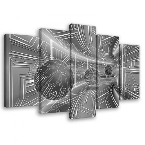 Vászonkép 5 darabos, Alagút fekete fehérben 100x60 cm méretben