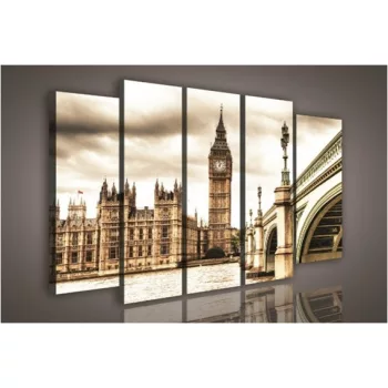 Vászonkép, 5 darabos Big Ben 150x100 cm méretben