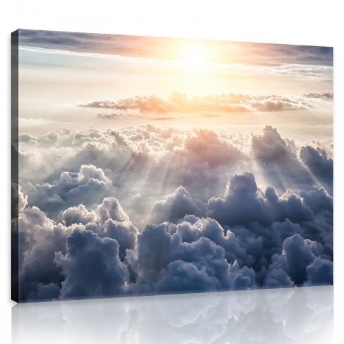 Vászonkép, Napsütés a felhők felett 100x75 cm méretben