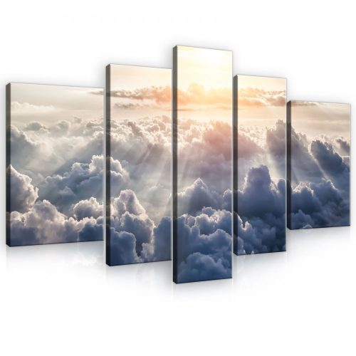 Vászonkép, 5 darabos, Nap a felhők felett 170x100 cm méretben