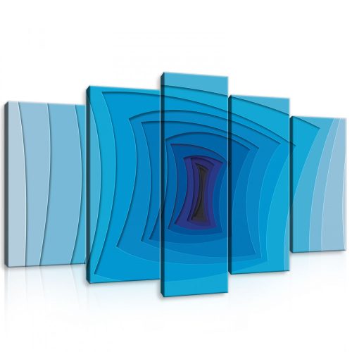 Vászonkép 5 darabos Kék átmenetes 3D hatású kép 100x60 cm méretben
