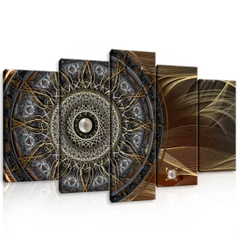   Vászonkép 5 darabos, Mandala motívum háttér mintával 100x60 cm méretben