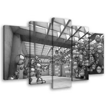   Vászonkép 5 darabos, Gömbök a térben 100x60 cm méretben