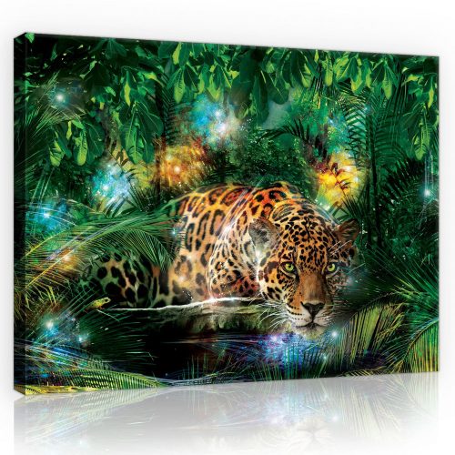 Vászonkép, Jaguár a dzsungelbe 80x60 cm méretben