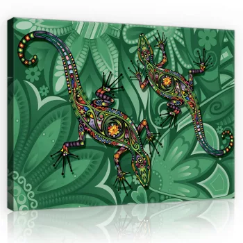 Vászonkép, Színes gyíkok, 60x40 cm méretben