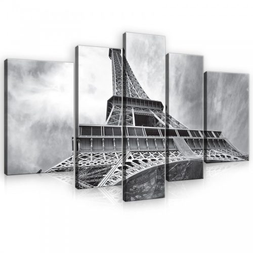 Vászonkép, 5 darabos, Eiffel-torony 170x100 cm méretben