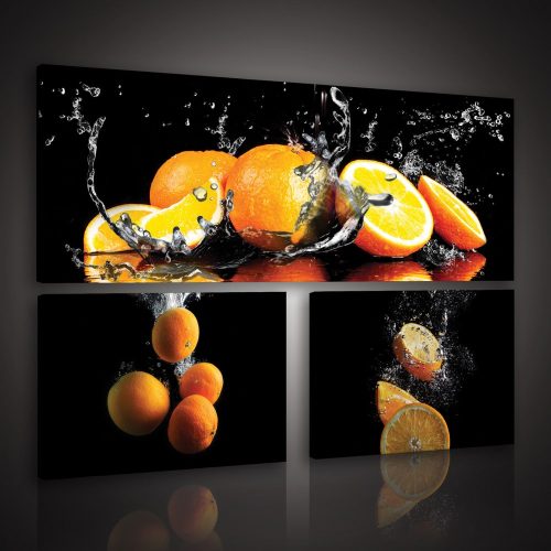 Vászonkép 3 darabos, Narancs 80x55 cm méretben