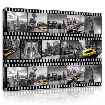 Vászonkép, New York filmkockákon, 100x75 cm méretben