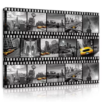 Vászonkép, New York filmkockákon 80x60 cm méretben