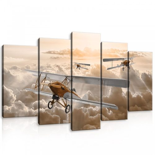 Vászonkép 5 darabos, Vitorlázó reoülők a felhők felett  100x60 cm méretben