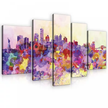   Vászonkép, 5 darabos, New York minimál 170x100 cm méretben