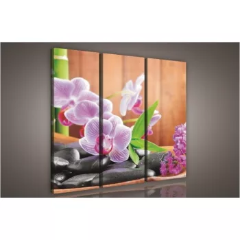 Orchidea zen, 3 darabos vászonkép, 90x80 cm méretben