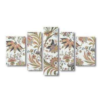 Vászonkép, 5 darabos, Virág mintás 170x100 cm méretben