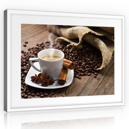 Vászonkép, Forró kávé, 100x75 cm méretben