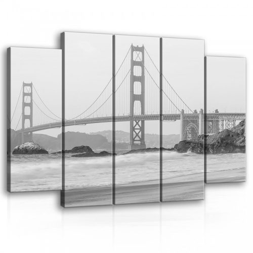 Vászonkép, 5 darabos Golden Gate 150x100 cm méretben