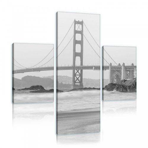 Vászonkép 3 darabos, Golden Gate Híd 130x80 cm méretben