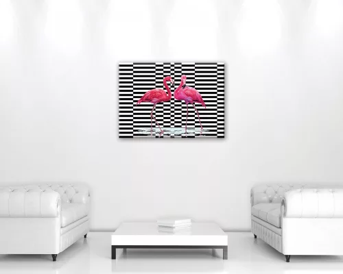 Flamingók, vászonkép, 70x50 cm méretben