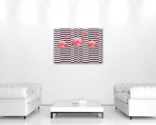 Flamingók, vászonkép, 70x50 cm méretben