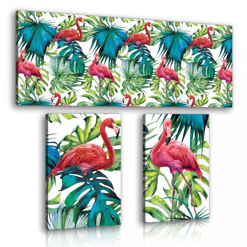 Vászonkép 3 darabos, Flamingó 80x67 cm méretben