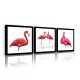 Vászonkép 3 darabos, Flamingók, 3 db 25x25 cm méret