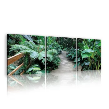   Vászonkép 3 darabos, Palló a növények közt, 3 db 25x25 cm méret