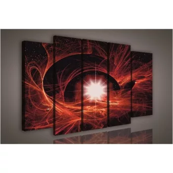 Vászonkép, 5 darabos Piros absztakt 150x100 cm méretben