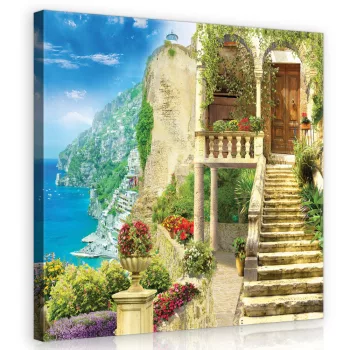 Sziklasziget,sziklaházakkal vászonkép 40x40 cm méretben