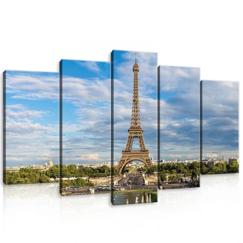 Vászonkép 5 darabos, Párizs, Eiffel torony  100x60 cm méretben
