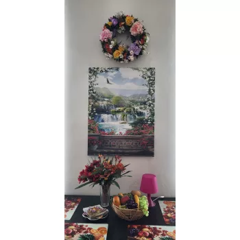 Vászonkép, Kilátás a vízesésre, 75x100 cm méretben