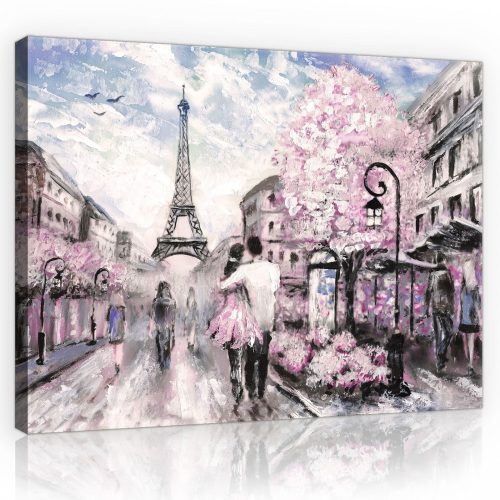 Vászonkép, Párizsi séta, 100x75 cm méretben