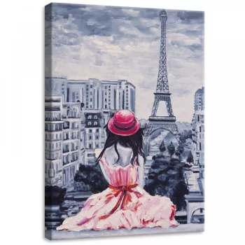   Erkélyről kilátás az Eiffel Toronyra, vászonkép, 50x70 cm méretben