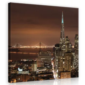 San Francisco éjszaka, vászonkép 40x40 cm méretben