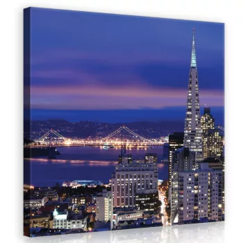 San Francisco alkonyatkor, vászonkép 40x40 cm méretben