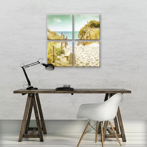 Vászonkép 4 darabos, Út a tengerpartra 50x50 cm méretben