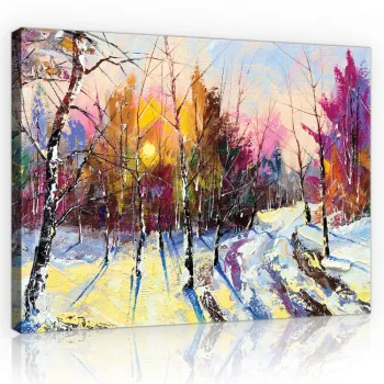 Vászonkép, Téli erdő 80x60 cm méretben
