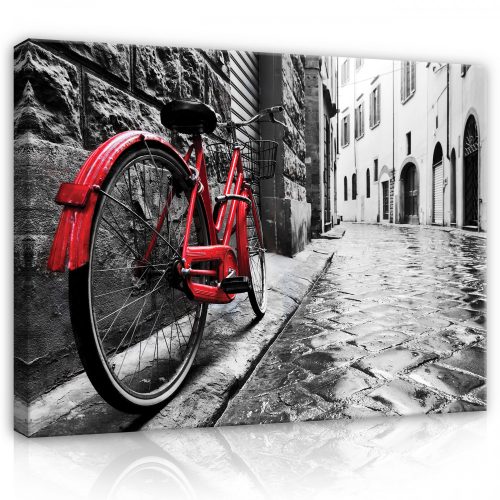 Vászonkép, Piros bicikli, 100x75 cm méretben