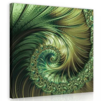 Zöld spirál, vászonkép 40x40 cm méretben