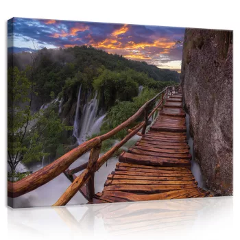 Vászonkép, Híd a vízesések felett 80x60 cm méretben