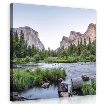 Patak a hegyek között, vászonkép 40x40 cm méretben