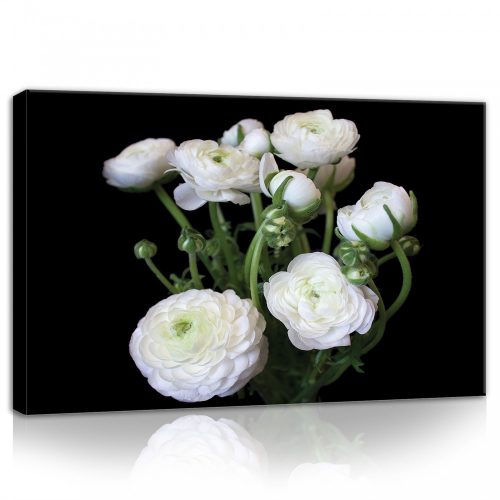 Fehér virágok, vászonkép, 60x40 cm méretben