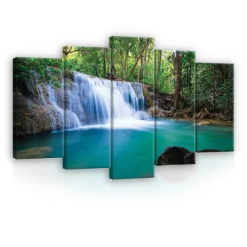 Vászonkép 5 darabos, Vízesés 100x60 cm méretben