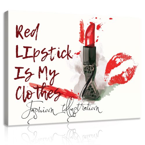 Vászonkép, Red lipstick, 80x60 cm méretben
