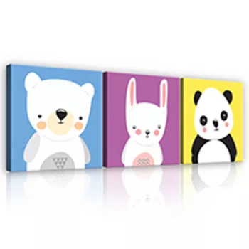   Vászonkép 3 darabos, Rajzolt állatok, 3 db 25x25 cm méret