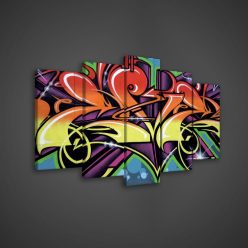 Vászonkép 5 darabos, Graffiti felirat 100x60 cm méretben