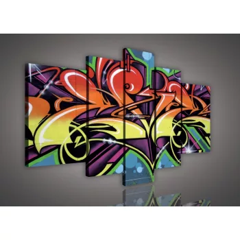 Vászonkép, 5 darabos, Graffiti 170x100 cm méretben