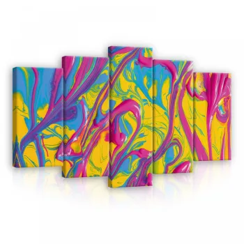 Vászonkép 5 darabos, Festék csíkok 100x60 cm méretben